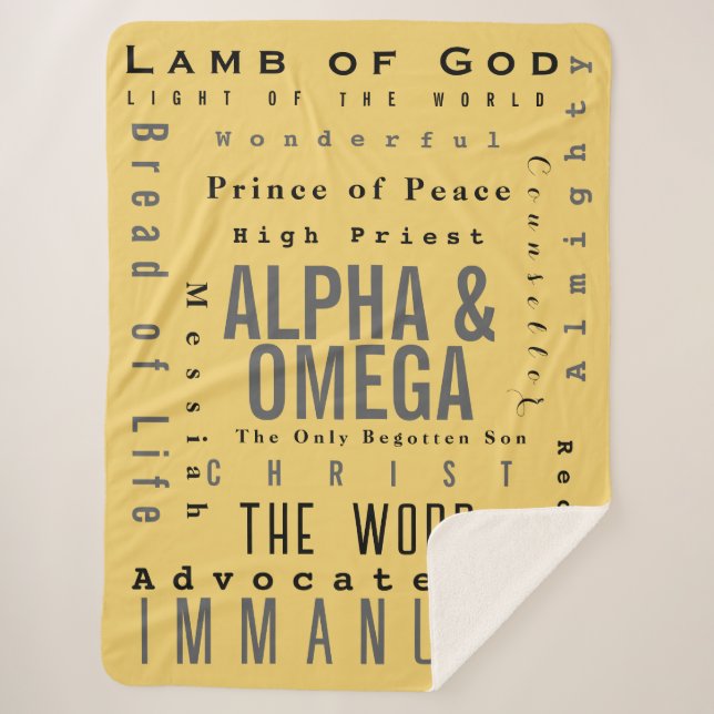 Cobertor Sherpa Nomes Cristãos De Deus, Simples Moderno (Frente)