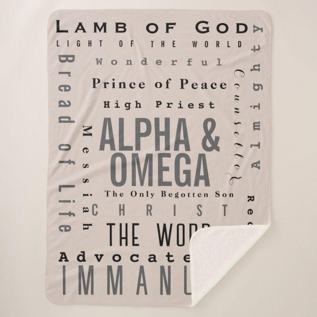Cobertor Sherpa Nomes Cristãos De Deus, Simples Moderno (Frente)