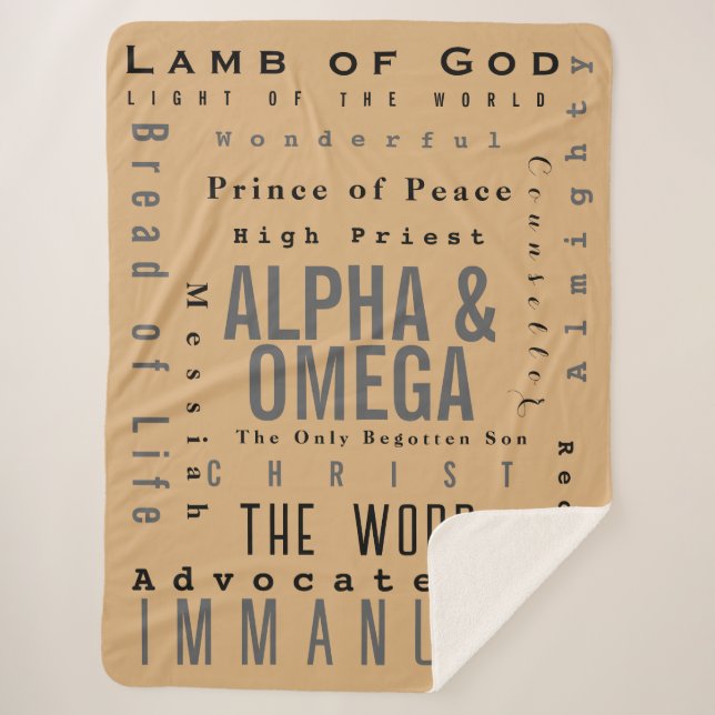 Cobertor Sherpa Nomes Cristãos De Deus, Simples Moderno (Frente)