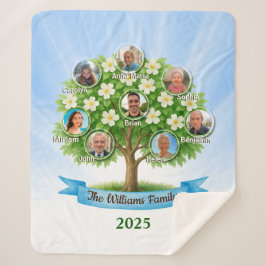 Cobertor Sherpa Nomes de Fotografias da Árvore Familiar Sherpa Her