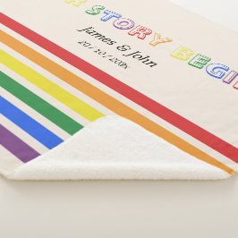 Cobertor Sherpa Nossa História Começa Arco-Íris Bandeira LGBTQ Cas