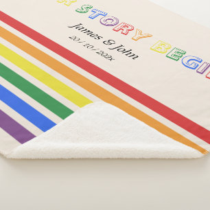 Cobertor Sherpa Nossa História Começa Arco-Íris Bandeira LGBTQ Cas