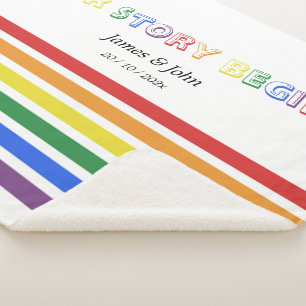 Cobertor Sherpa Nossa História Começa Arco-íris Bandeira LGBTQ Cas