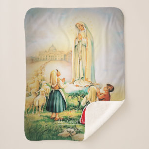 Cobertor Sherpa Nossa Senhora de Fátima 1917