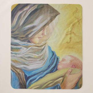 Cobertor Sherpa Nossa Senhora do Silêncio segurando Jesus bebê