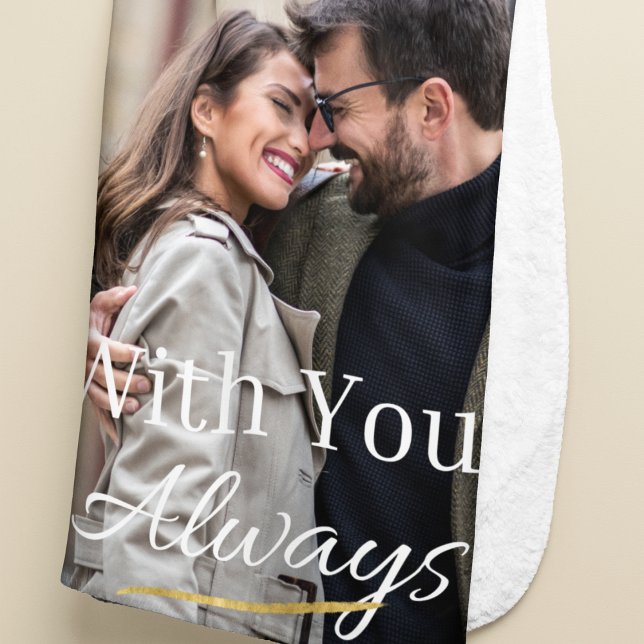 Cobertor Sherpa Nota de cheio-quadro de amor Sherpa Blanket (Immersive photo blanket featuring “With You Always” overlay and warm layered design.)