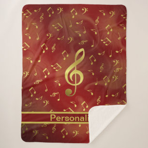 Cobertor Sherpa notas musicais, Sherpa Blankets, artesanato, feria