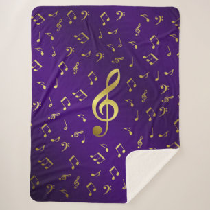 Cobertor Sherpa notas musicais, Sherpa Blankets, artesanato, feria