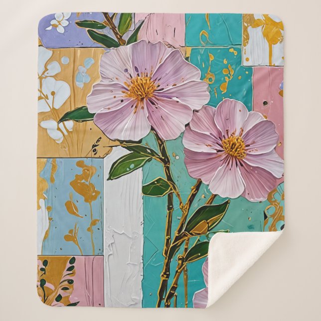 Cobertor Sherpa Notebook Floral Delight (Frente)