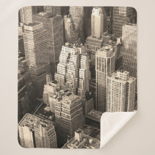 Cobertor Sherpa Nova Iorque Manhattan - skyline aerial preto