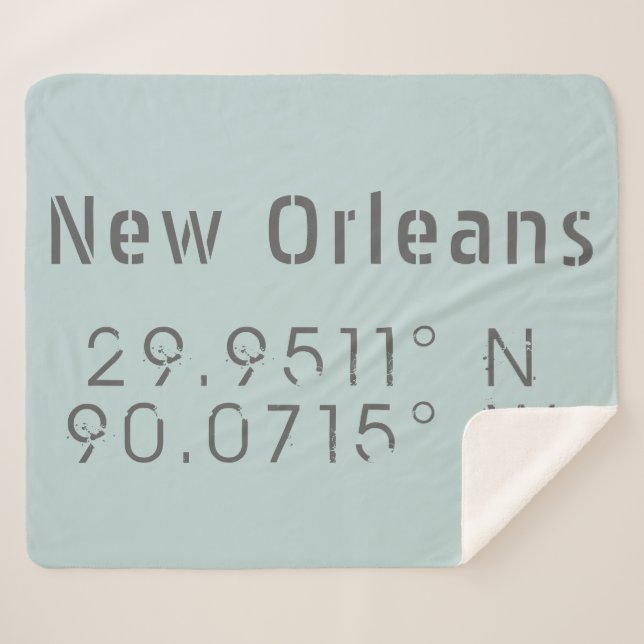 Cobertor Sherpa Nova Orleans Latitude e Longitude (Frente (Horizontal))