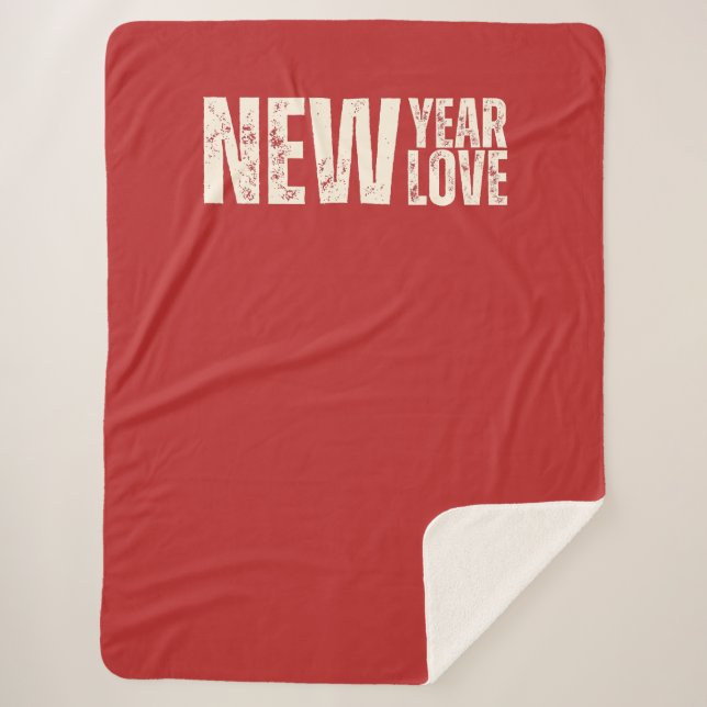 Cobertor Sherpa Novo Ano Novo Amor (Frente)
