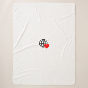 Cobertor Sherpa Novo texto personalizado Logotipo Fleece em Aberto