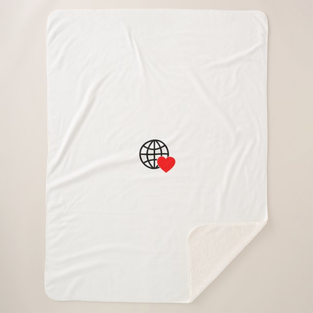 Cobertor Sherpa Novo texto personalizado Logotipo Fleece em Aberto (Frente)