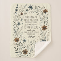 Números 6:24–26 Bênção Sacerdotal Floral Vintage
