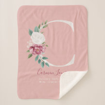 Números de nascimento rosa - Letra C -