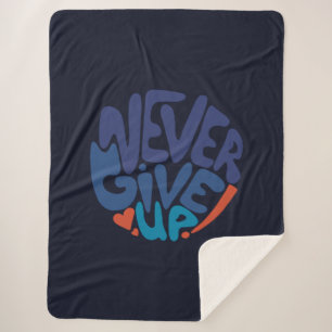 Cobertor Sherpa Nunca desiste - Azul e Vermelho Aniversário escuro