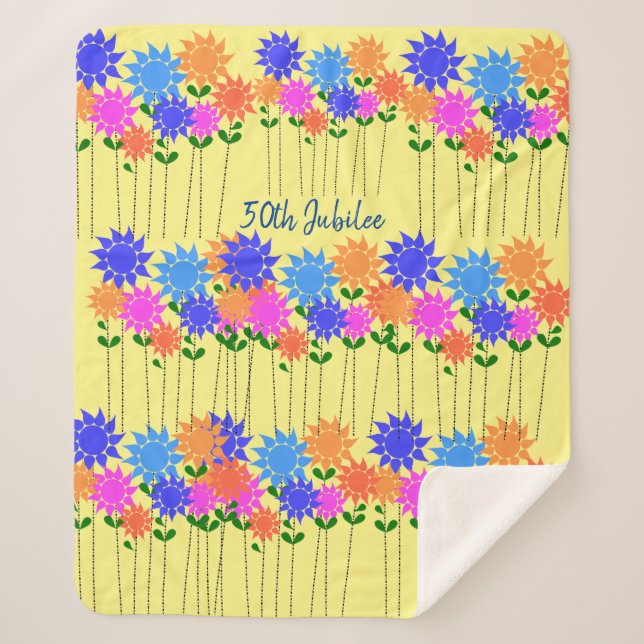 Cobertor Sherpa Nuns 50th Jubilee Floral  (Frente)