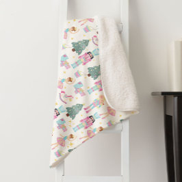 Cobertor Sherpa Nutcracker Ballet Christmas Holiday Baby Girl