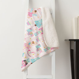 Cobertor Sherpa Nutcracker Ballet Holiday Christmas Baby Girl