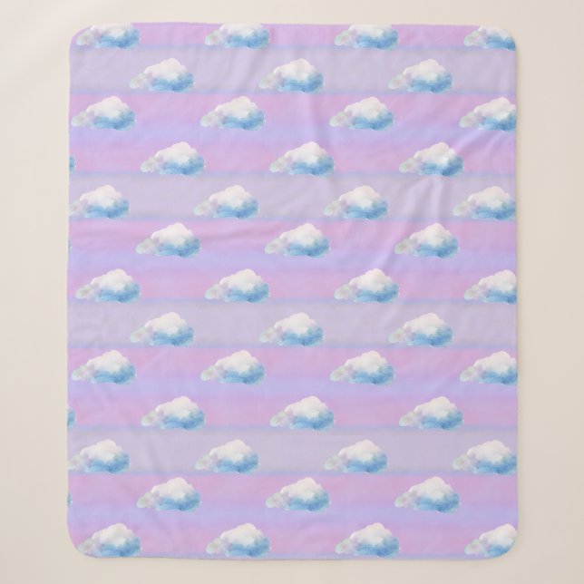 Cobertor Sherpa Nuvem 9 Nublado Roxo e Azul (Frente)