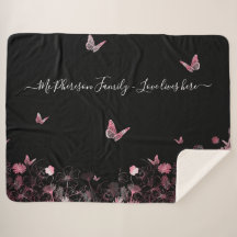 O amor vive aqui Campo Flor com borboletas