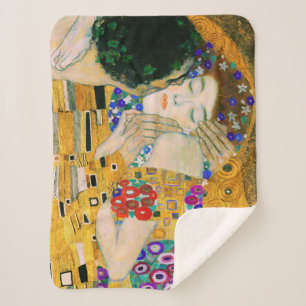 Cobertor Sherpa O Beijo de Gustav Klimt