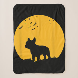 Cobertor Sherpa O Buldogue francês Moon Halloween inspirou Design