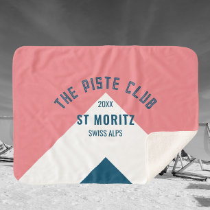 Cobertor Sherpa O Clube de Pistolas Pink Blue Winter Ski