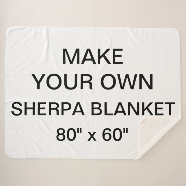 Cobertor Sherpa O costume personalizou grande 80" x 60" cobertura (Frente (Horizontal))