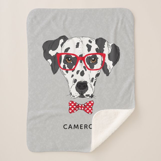 Cobertor Sherpa O Dalmatian elegante | adiciona seu nome (Frente)