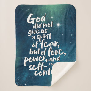 Cobertor Sherpa O Espírito do Amor de Deus - SEM MEDO - Bíblia d