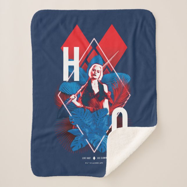Cobertor Sherpa O Esquadrão Suicida | Harley Quinn Fern e Diamante (Frente)