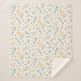 Cobertor Sherpa O eucalipto australiano amarelo do wattle sae do