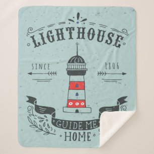 Cobertor Sherpa O farol guia-me o poster Home