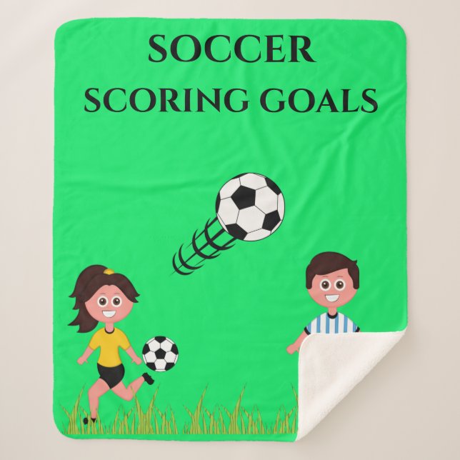 COBERTOR SHERPA O FUTEBOL "SCORING GOALS" BANKET PARA CRIANÇAS! (Frente)