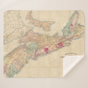 Cobertor Sherpa O mapa de Mackinlay da província de Nova Escócia