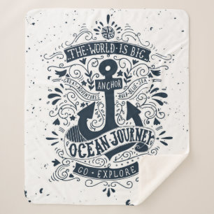 Cobertor Sherpa O mundo é grande - vá exploram