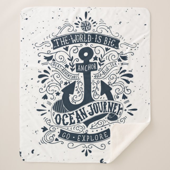 Cobertor Sherpa O mundo é grande - vá exploram (Frente)