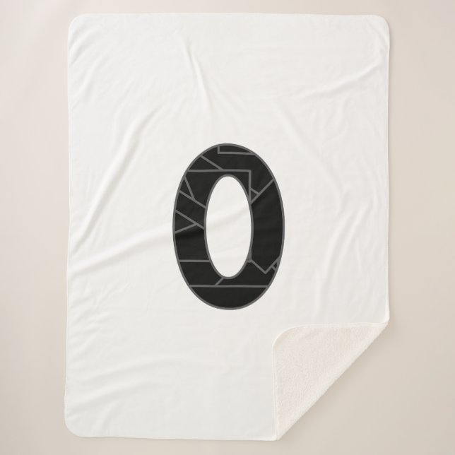 Cobertor Sherpa O número zero (0) a preto (Frente)
