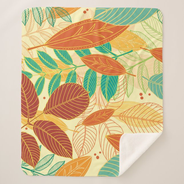 Cobertor Sherpa O outono deixa o padrão perfeito (Frente)