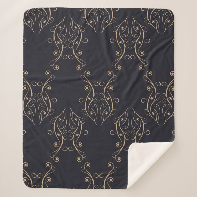 Cobertor Sherpa O padrão perfeito da arte deco. Plano de fundo da  (Frente)