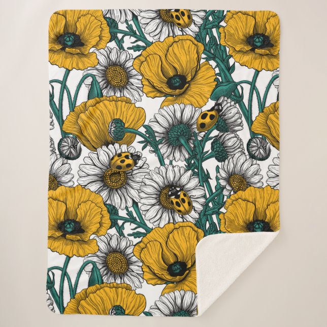 Cobertor Sherpa O prado em amarelo (Frente)