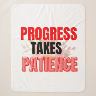 Cobertor Sherpa O Progresso Requer Paciência Inspirador Motivacion