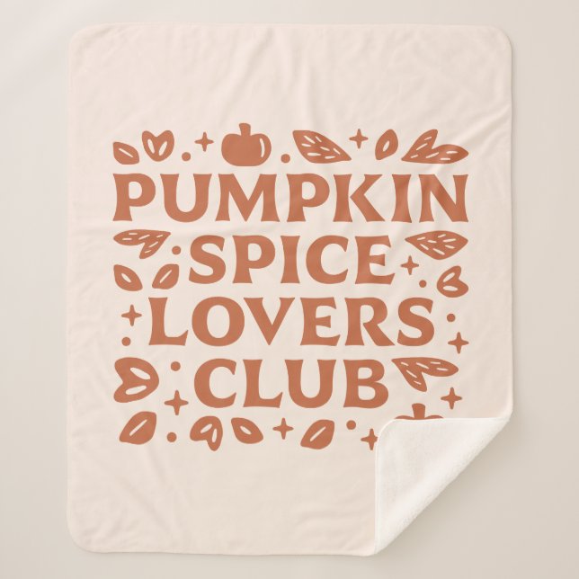 Cobertor Sherpa O Pumpkin Spice Lovers Club (Frente)