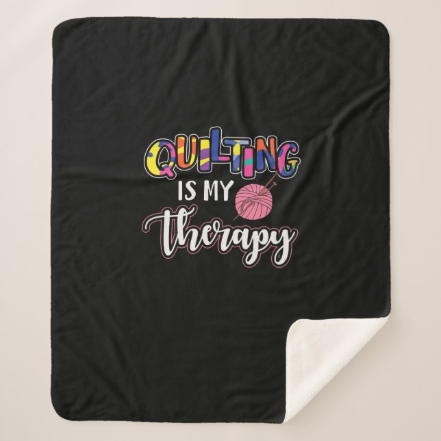 Cobertor Sherpa O Quilting É A Minha Terapia | Presente De Sobrevi (Frente)