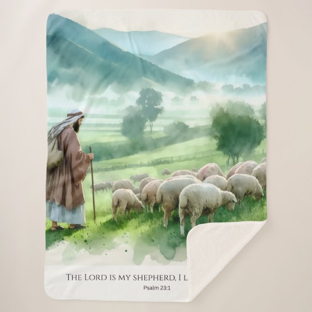 Cobertor Sherpa O Senhor é o meu pastor (Frente)