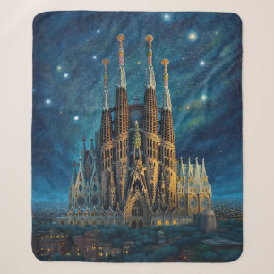 Cobertor Sherpa O Sonho Estrelado de Gaudi   Barcelona Sagrada Fam