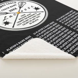 Cobertor Sherpa O treinador Black, White e Cinza Lacrosse dá idei