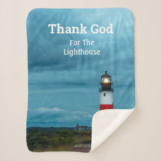 Cobertor Sherpa Obrigado Deus do Farol Sherpa Blanket